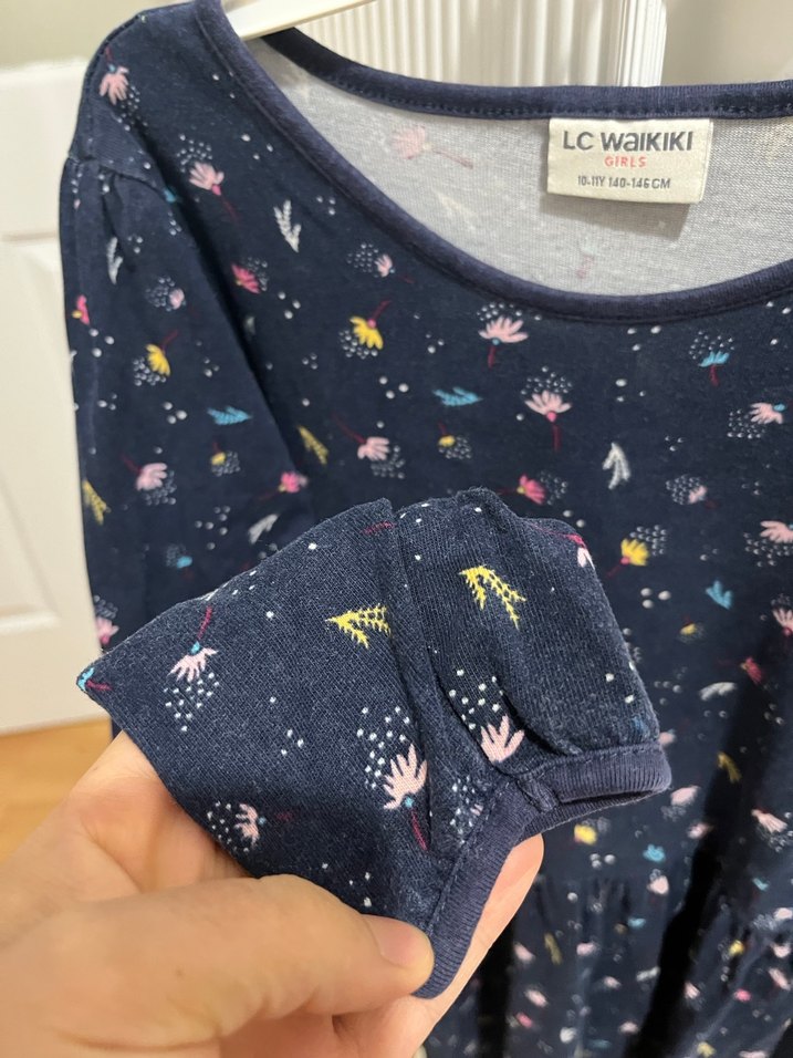 Kız Çocuk Çok Renkli Uzun Kollu Elbise - Görsel 3