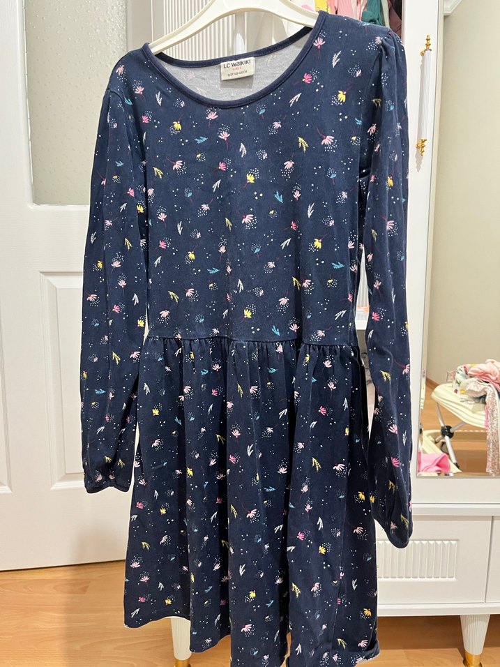 Kız Çocuk Çok Renkli Uzun Kollu Elbise - Görsel 2