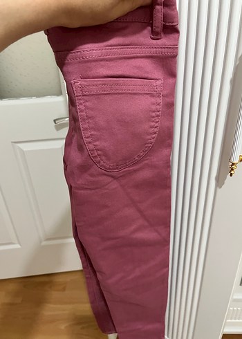 Pembe çocuk  Kumaş Pantolon Midi Boy Dar Kesim - Görsel 4