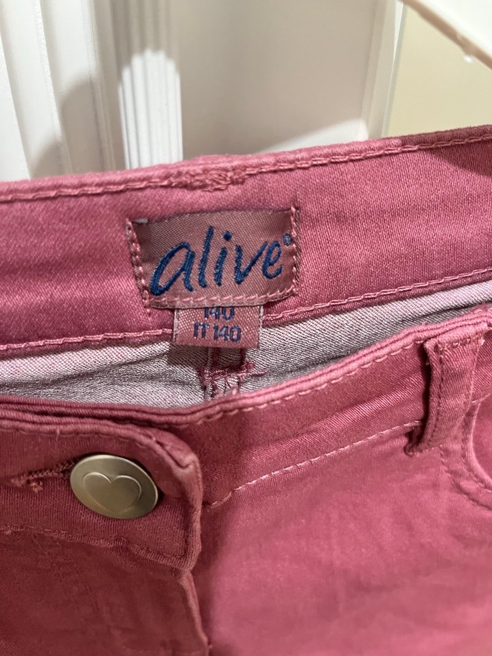 Pembe çocuk  Kumaş Pantolon Midi Boy Dar Kesim - Görsel 2