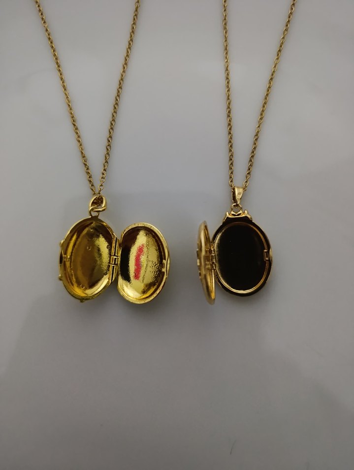 İşlemeli Detaylı Açılır Kapaklı Altın Kolye - Görsel 2