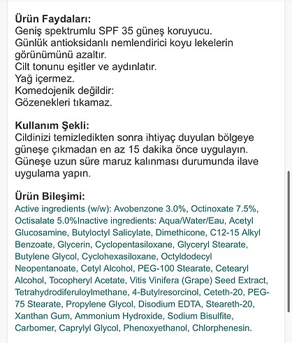 La Roche Posay SPF 35 Aydınlatıcı Krem