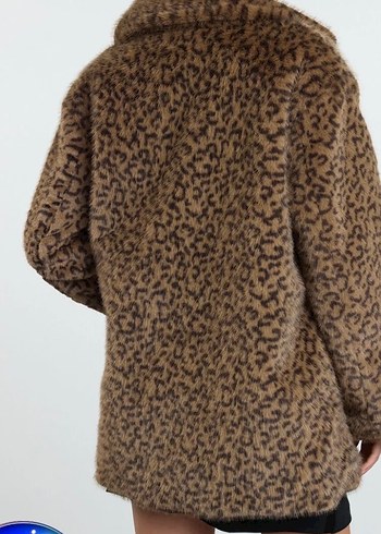 Kahverengi Leopar Desenli Midi Boy Suni Kürk m/l beden - Görsel 3
