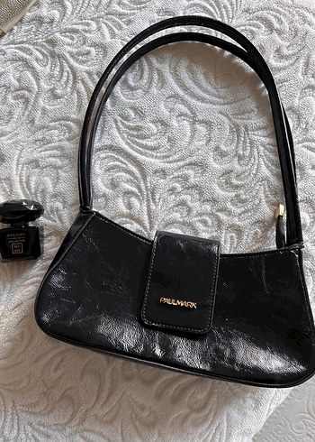 Klasik Siyah Deri Kadın Çanta - Görsel 2