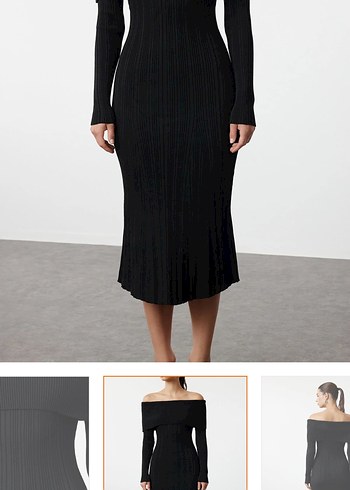 Uzun Kollu Siyah Pilili Kadın Kalem Elbise - Görsel 3