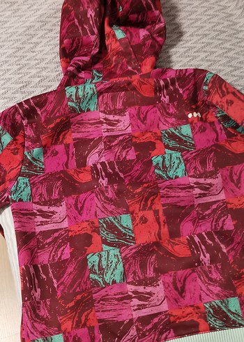 Kız Çocuk Kapüşonlu Fermuarlı Renkli Ceket - Görsel 3