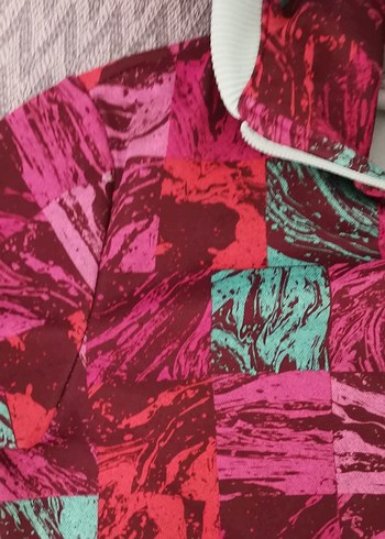 Kız Çocuk Kapüşonlu Fermuarlı Renkli Ceket - Görsel 2