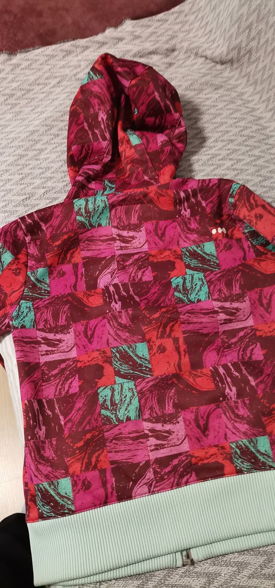 Kız Çocuk Kapüşonlu Fermuarlı Renkli Ceket - Görsel 3