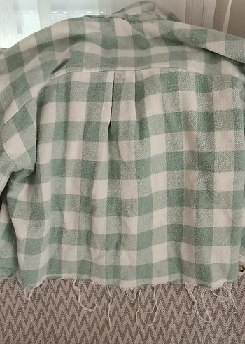 Gri Kareli Pamuklu Kadın Gömlek - Görsel 3