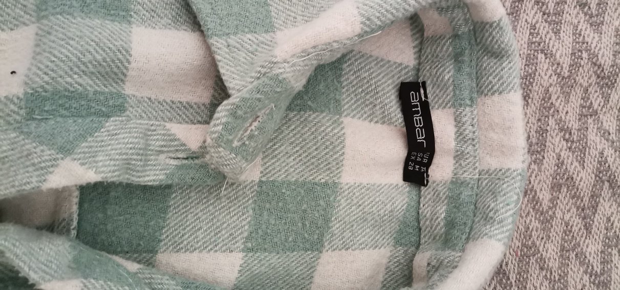 Gri Kareli Pamuklu Kadın Gömlek - Görsel 4