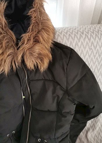 Siyah Fermuarlı Kadın Kışlık Ceket - Görsel 3