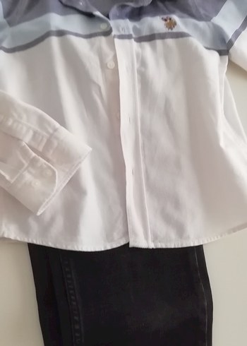 U.S Polo Assn. Uzun kollu gömlek ve denim siyah kot pantolon