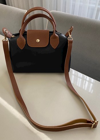 Kahverengi Detay Siyah Kadın El ve Omuz Çantası - Görsel 3