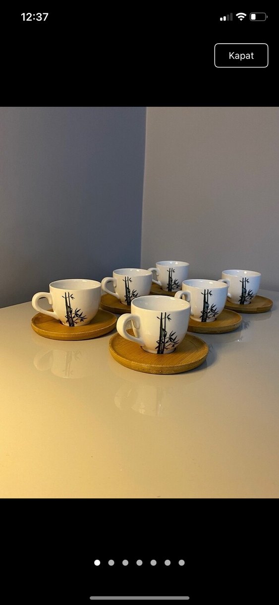 Bambu altlıklı 6lı kahve fincanı takımı - Görsel 2