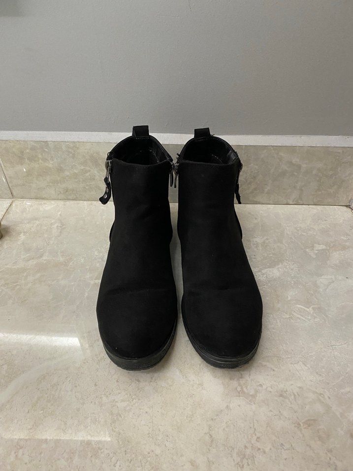 Siyah Süet Fermuarlı Kadın Bot - Görsel 3