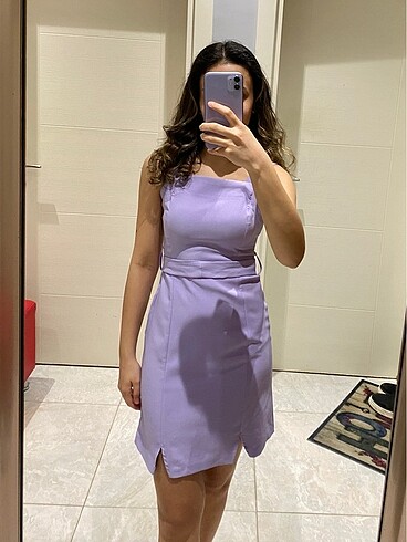 Trendyolmilla lila mini elbise
