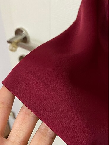 Bordo şık gece elbisesi - Görsel 4