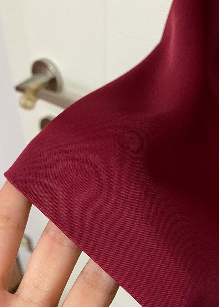 Bordo şık gece elbisesi - Görsel 4