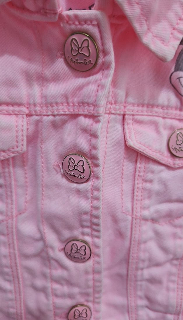 Pembe Nakışlı Kız Çocuk Denim Ceket - Görsel 2