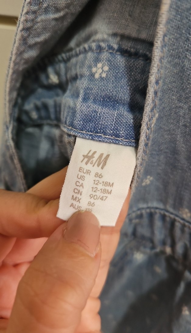 Kız Çocuk Mavi Denim Kalp Detaylı Elbise - Görsel 2
