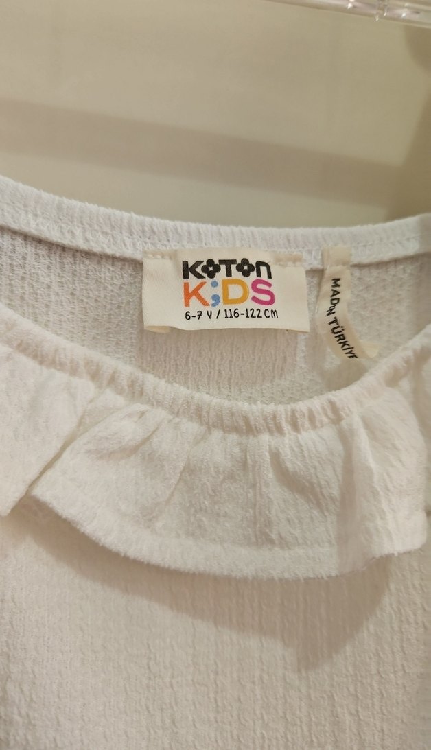 Beyaz Midi Keten Elbise, Fırfırlı, Bohem - Görsel 2