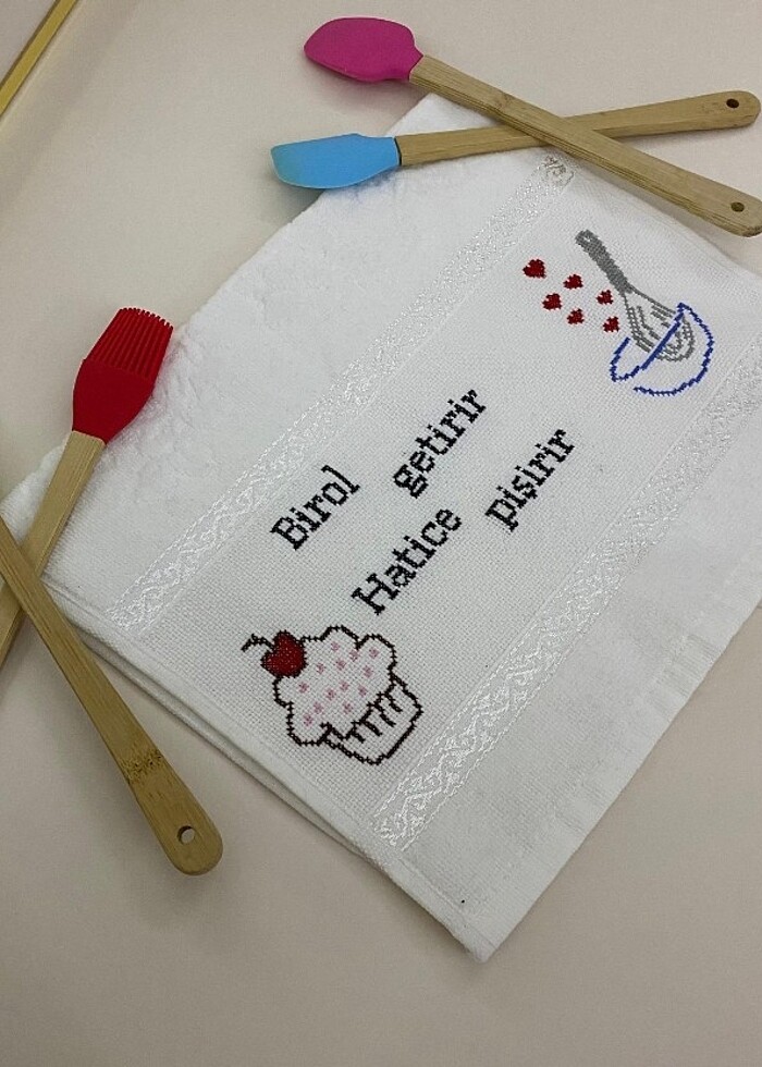 İşlemeli mutfak havlusu  - Görsel 2