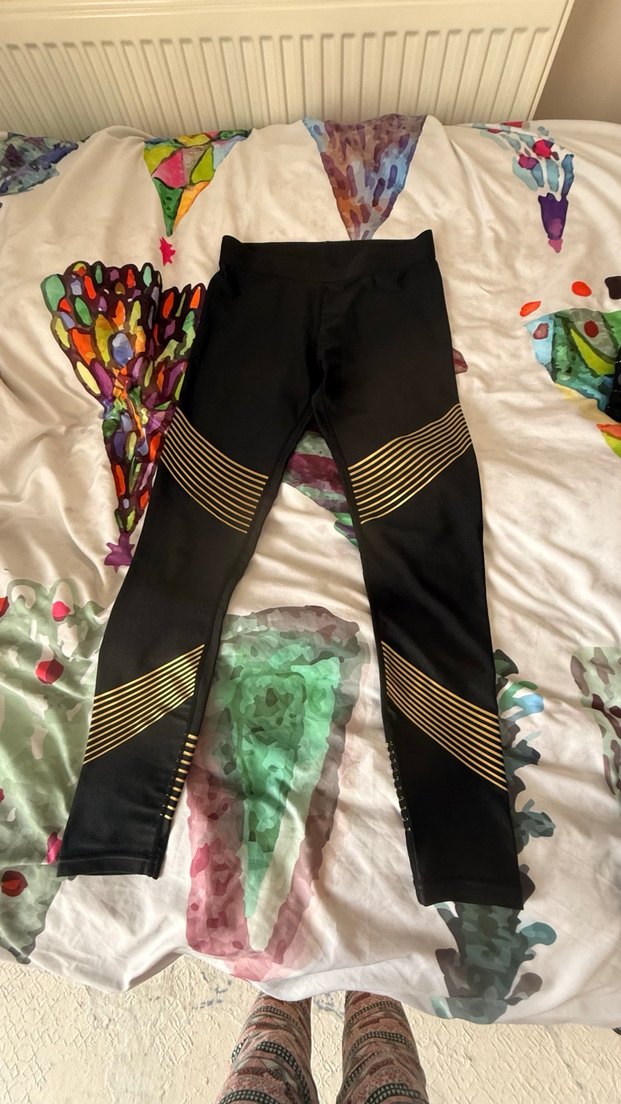 Siyah Elastik Kadın Spor Tayt - Görsel 2