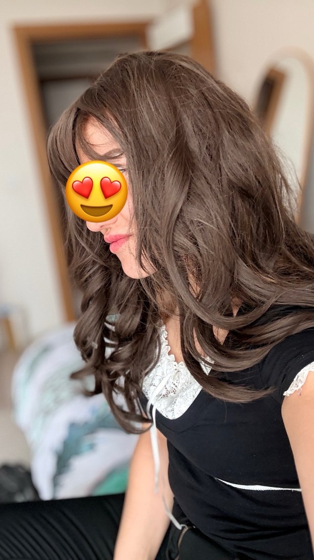 Doğal dalgalı kumral peruk - Görsel 5