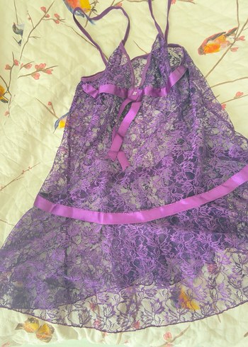 Mor dantel gecelik - Görsel 6