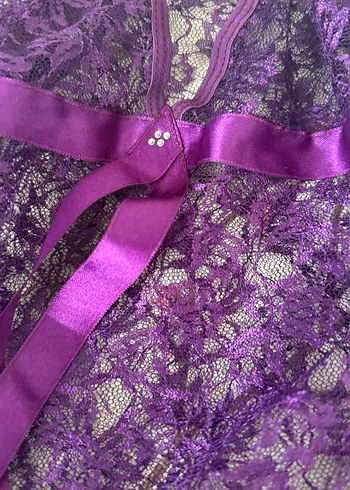 Mor dantel gecelik - Görsel 5