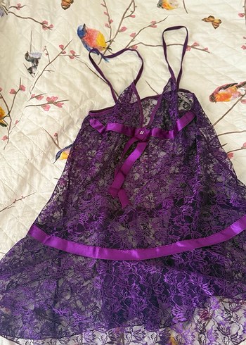 Mor dantel gecelik - Görsel 4