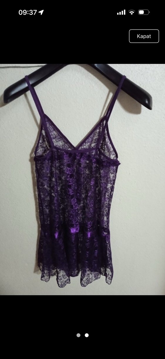 Mor dantel gecelik - Görsel 2