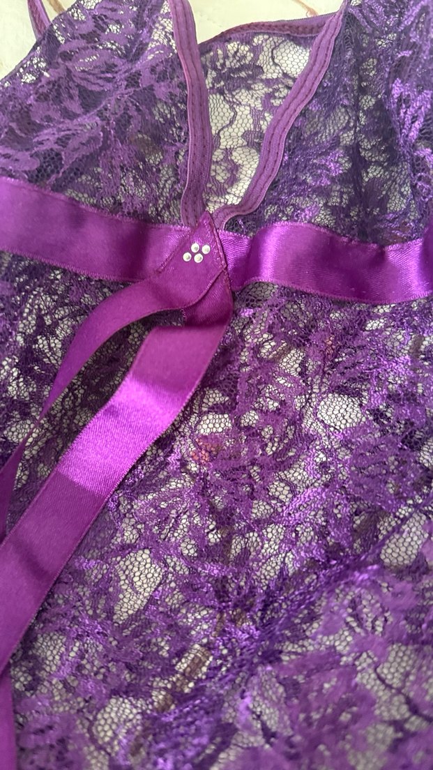 Mor dantel gecelik - Görsel 5