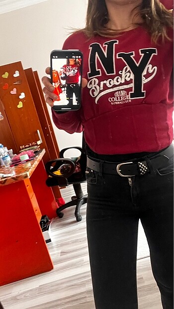 Bordo sweatshirt - Görsel 5