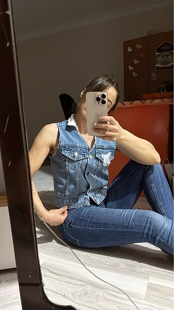 Mavi kot ceket - Görsel 5