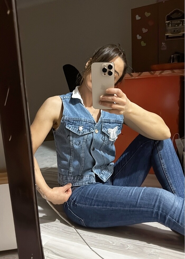 Mavi kot ceket - Görsel 5