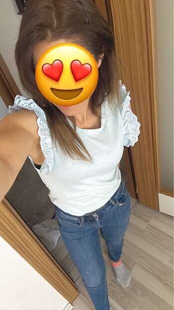 Açık mavi fırfırlı body - Görsel 6