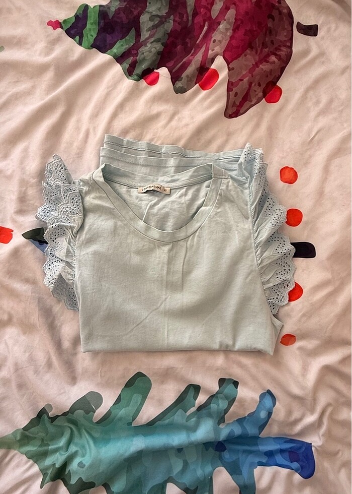 Açık mavi fırfırlı body - Görsel 4