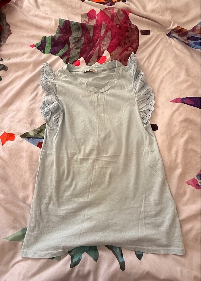 Açık mavi fırfırlı body - Görsel 5