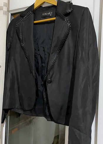 Diğer Siyah Dugmeli Kadin Blazer Ceket