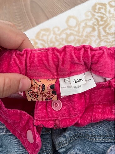 4 Yaş Beden Kız çocuk pembe kadife pantolon