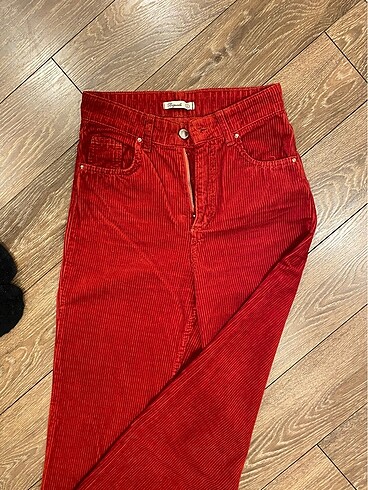 Kadife straight pantolon