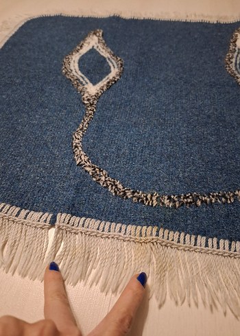 Vintage yünlü kilim - Görsel 8