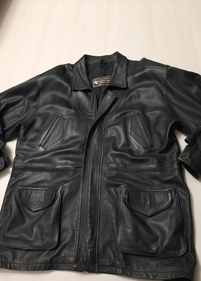 Vintage hakiki deri ceket - Görsel 2