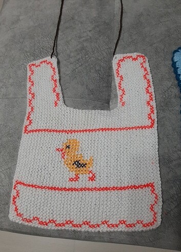 Vintage örgü mama önlüğü - Görsel 8