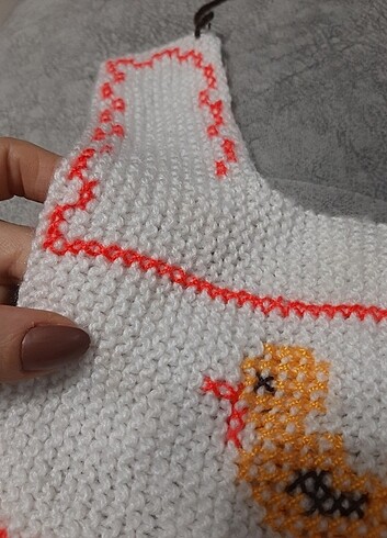 Vintage örgü mama önlüğü - Görsel 9