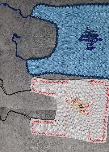 Vintage örgü mama önlüğü - Görsel 14