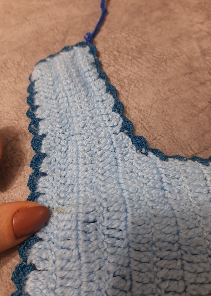 Vintage örgü mama önlüğü - Görsel 5