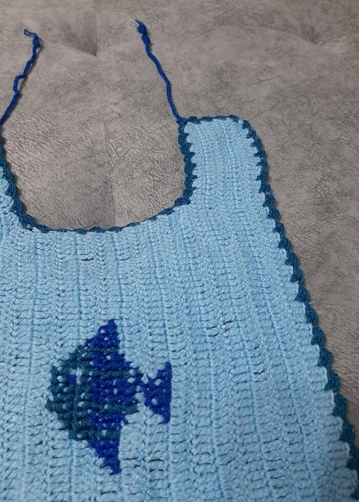 Vintage örgü mama önlüğü - Görsel 4