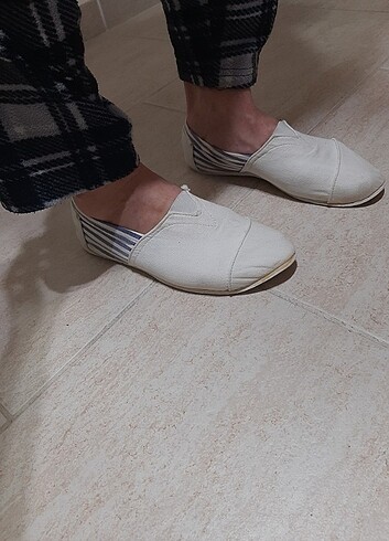 Beyaz bez ayakkabı  - Görsel 13
